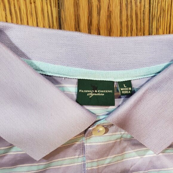 Fairway & Greene Signature Men's Striped Golf Polo - Picture 2 of 3